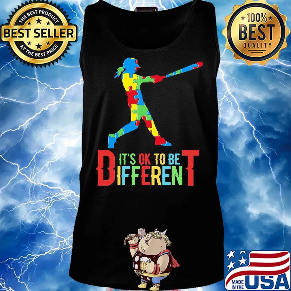 Baseball It's ok to be different autism s Tank top