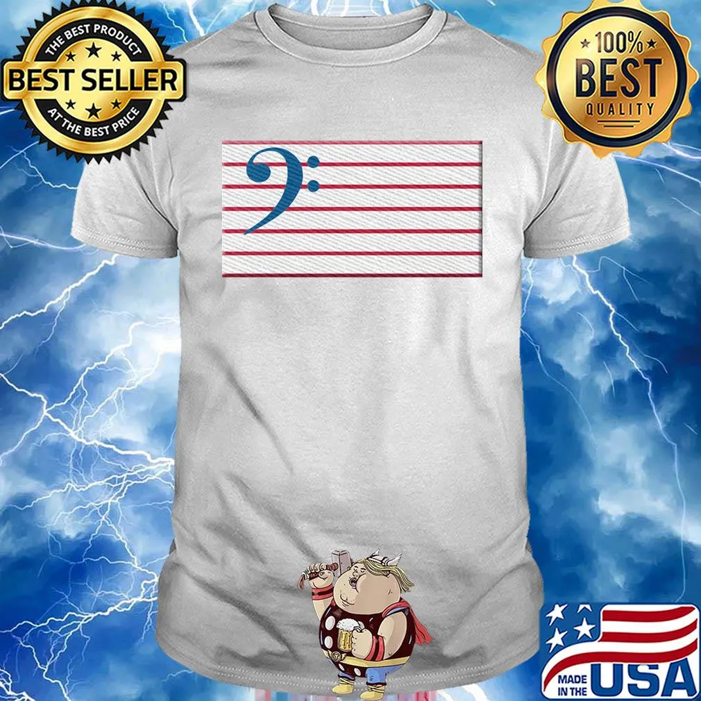 Bass Guitar Clef Flag Embroidered shirt