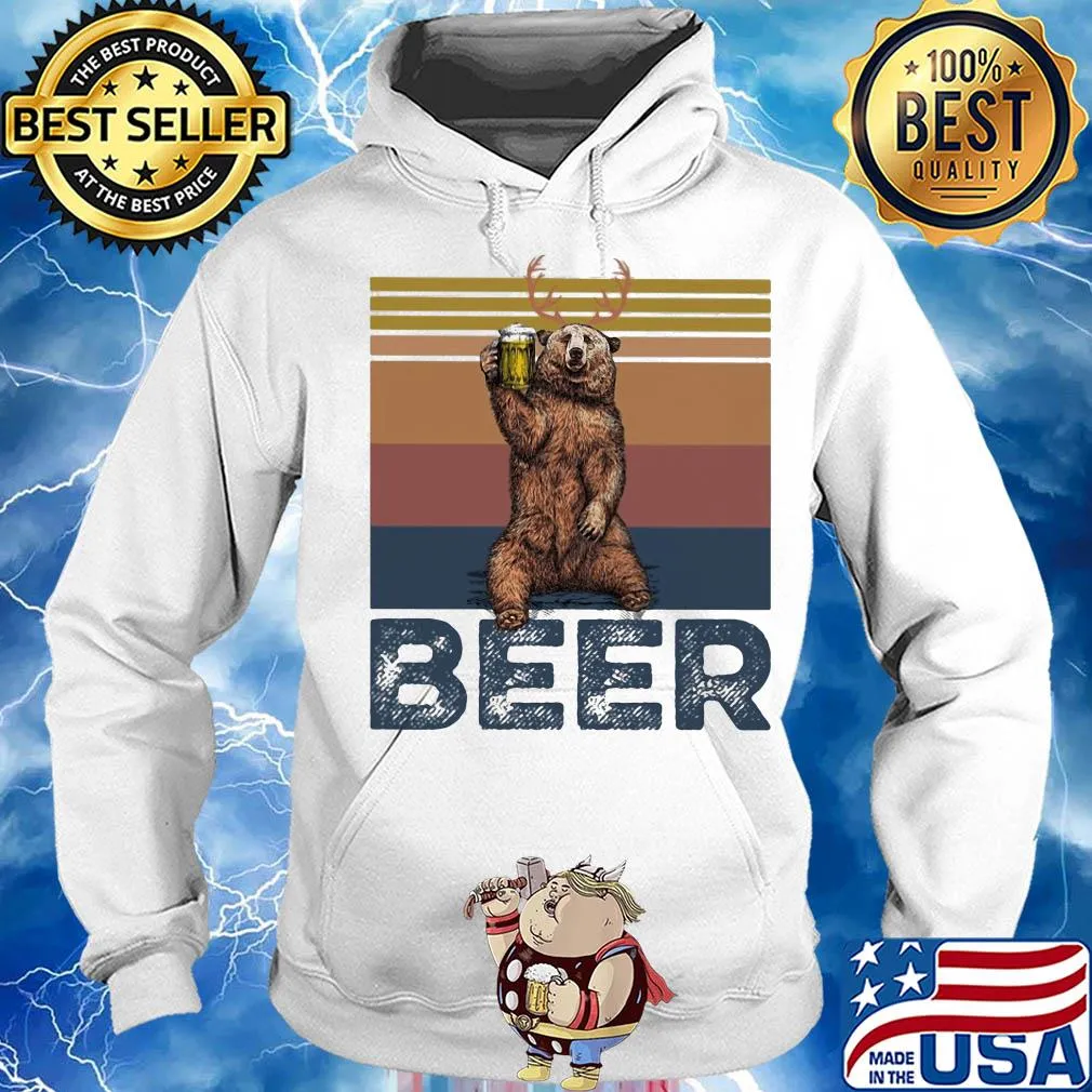 Bear drink beer vintage s Hoodie