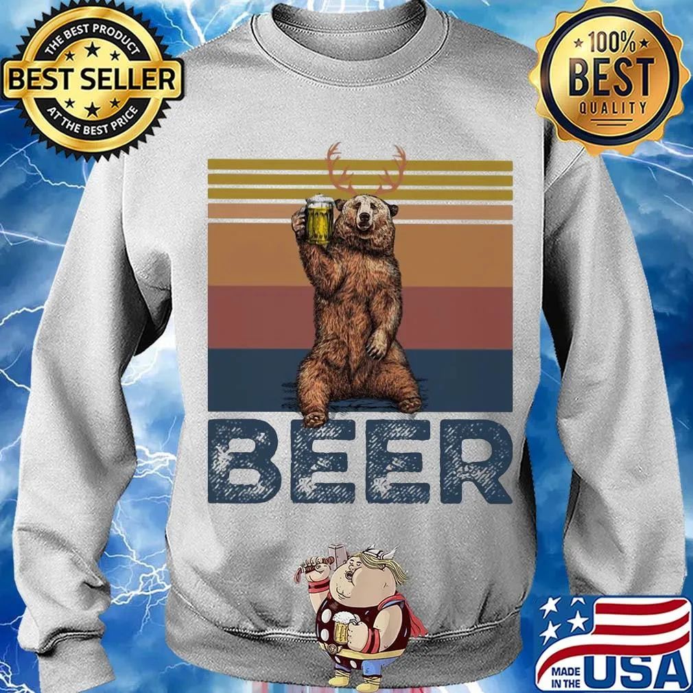 Bear drink beer vintage s Sweater