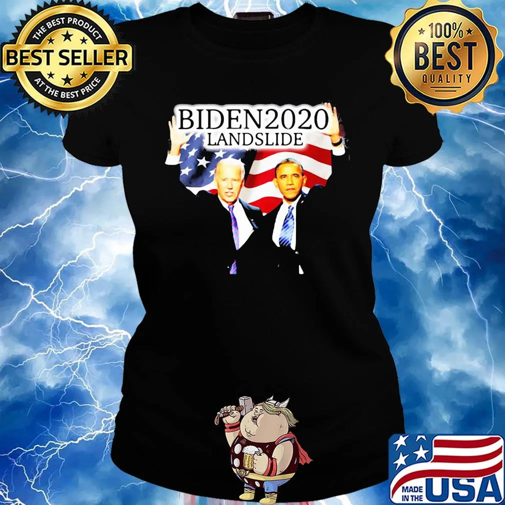 Biden 2020 Obama landslide American flag veteran Independence Day s Ladies tee