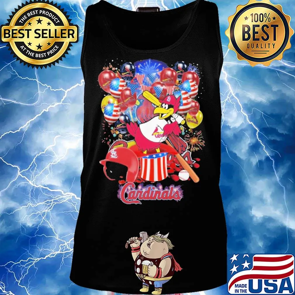 Bird st. Louis cardinals happy independence day mask soap firework balloon american flag s Tank top