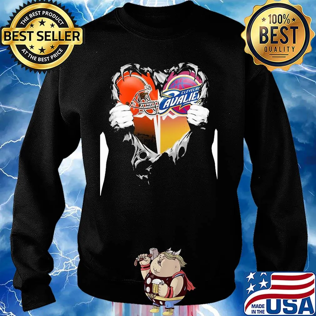 Blood inside cleveland browns and cleveland cavaliers heart s Sweater