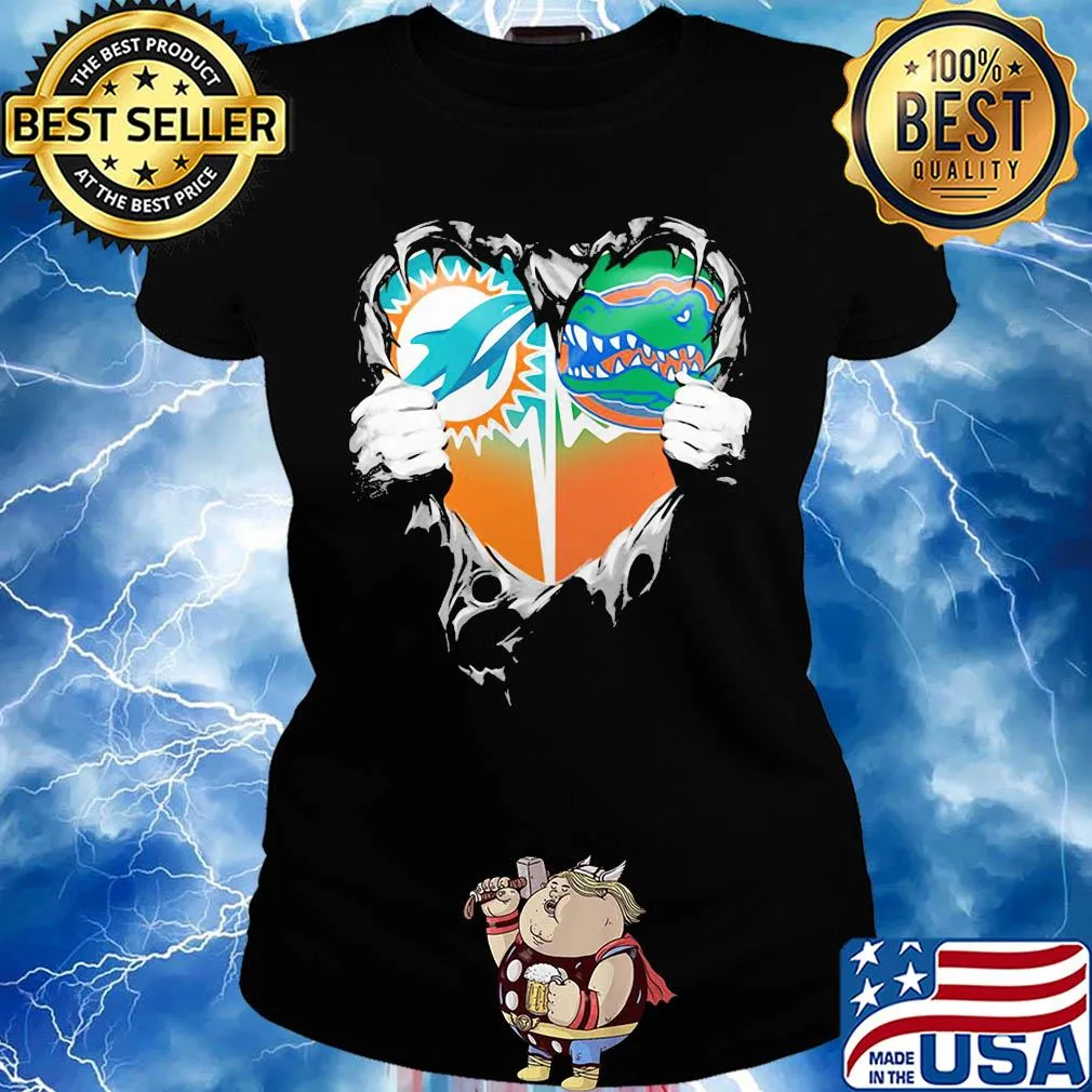 Blood inside miami dolphins vs florida gators heart s Ladies tee