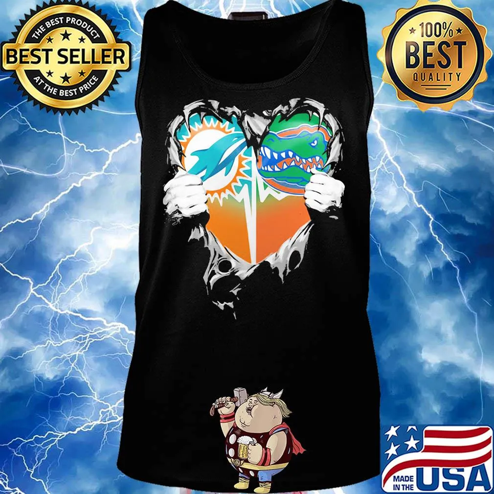 Blood inside miami dolphins vs florida gators heart s Tank top