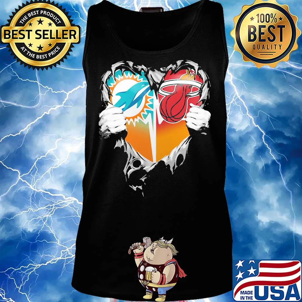 Blood inside miami dolphins vs miami heat heart s Tank top
