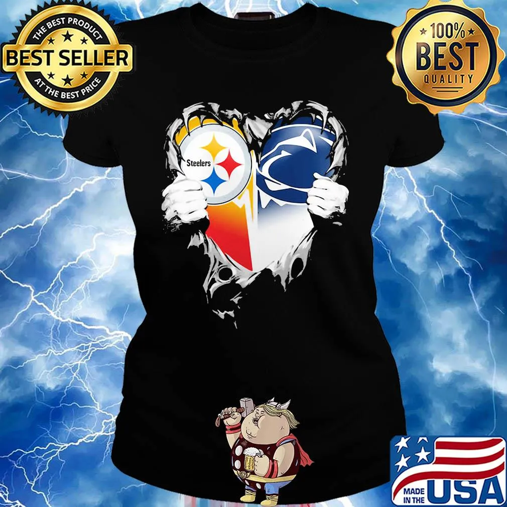 Blood inside pittsburgh steelers vs pennsylvania football heart s Ladies tee