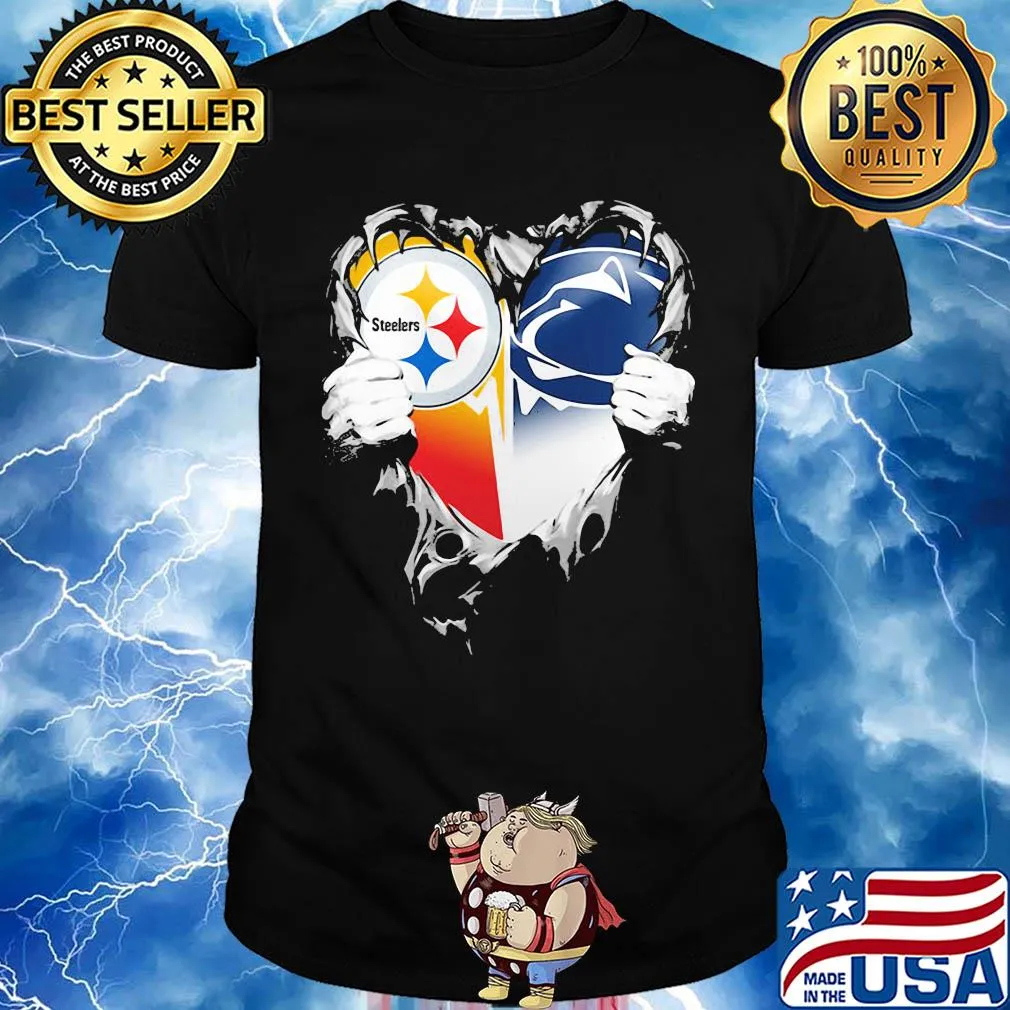 Blood inside pittsburgh steelers vs pennsylvania football heart shirt