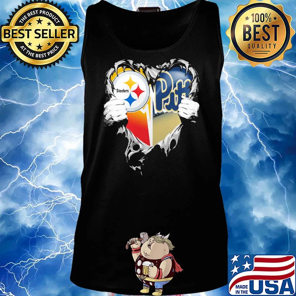 Blood inside pittsburgh steelers vs pittsburgh penguins football heart s Tank top