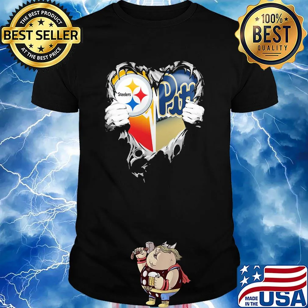 Blood inside pittsburgh steelers vs pittsburgh penguins football heart shirt