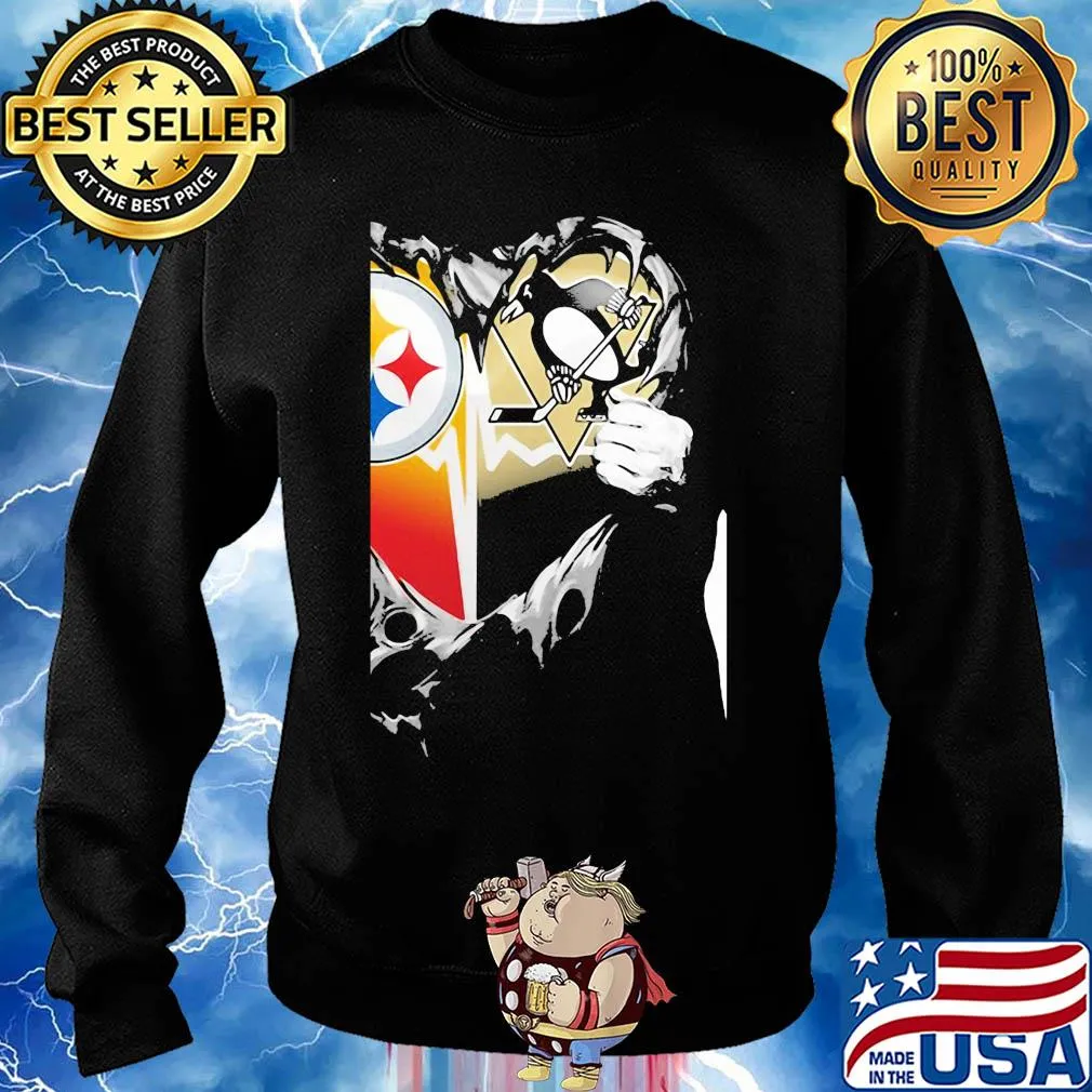 Blood inside pittsburgh steelers vs pittsburgh penguins heart s Sweater