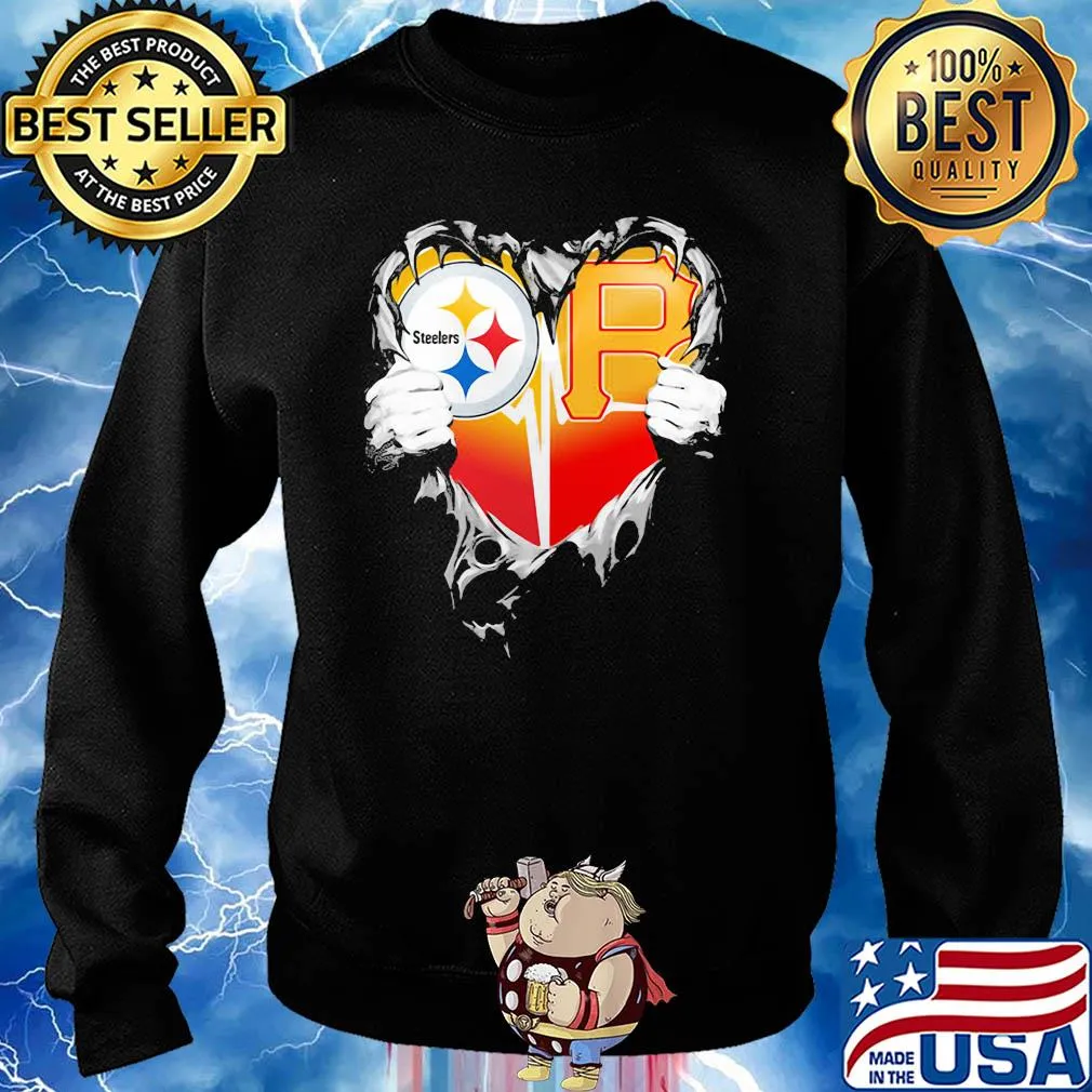 Blood inside pittsburgh steelers vs pittsburgh pirates cap football heartbeat s Sweater