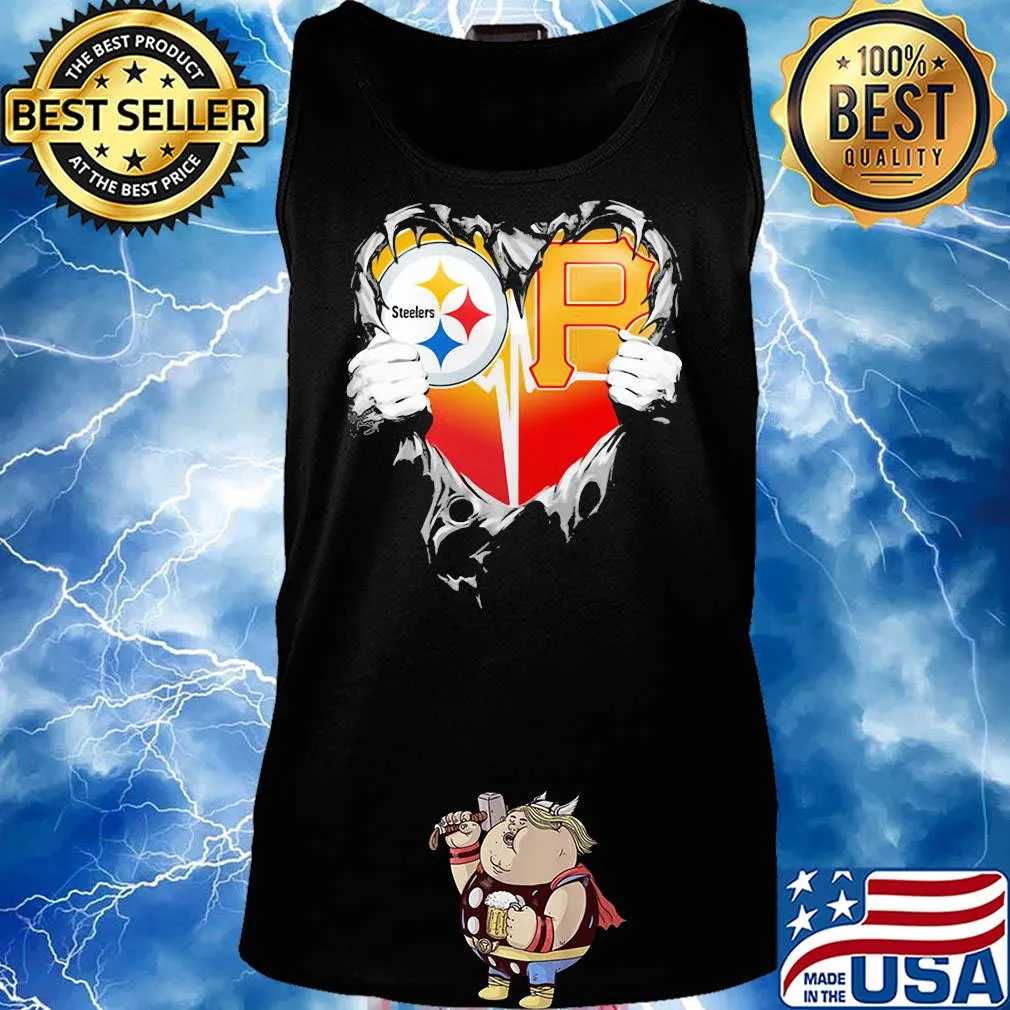 Blood inside pittsburgh steelers vs pittsburgh pirates cap football heartbeat s Tank top