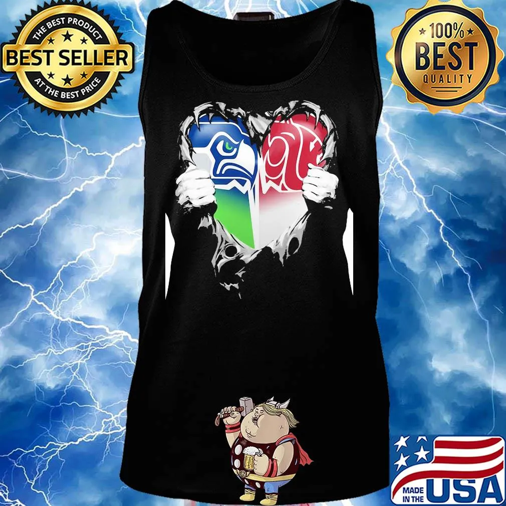Blood inside seattle seahawks and washington state cougars heart s Tank top
