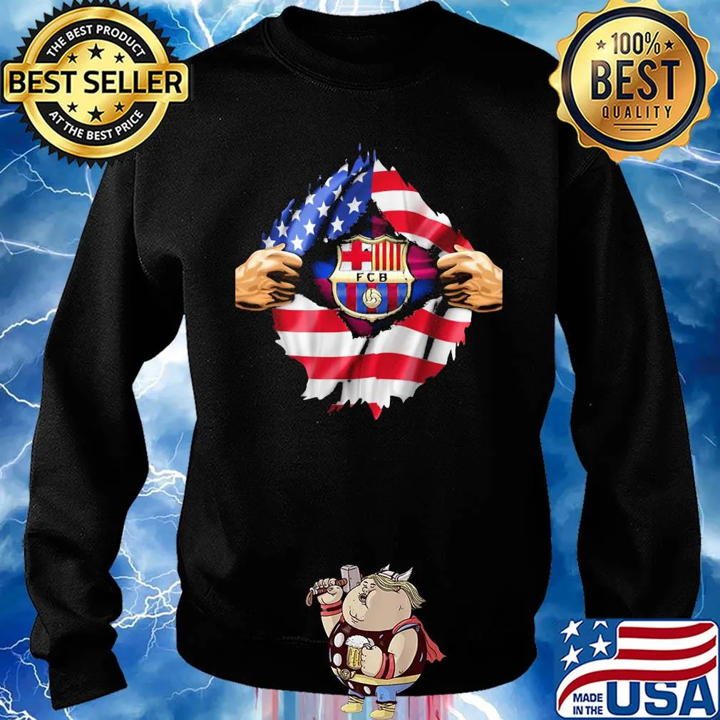 Blood insides barcelona soccer american flag independence day s Sweater