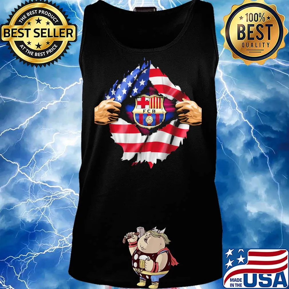 Blood insides barcelona soccer american flag independence day s Tank top