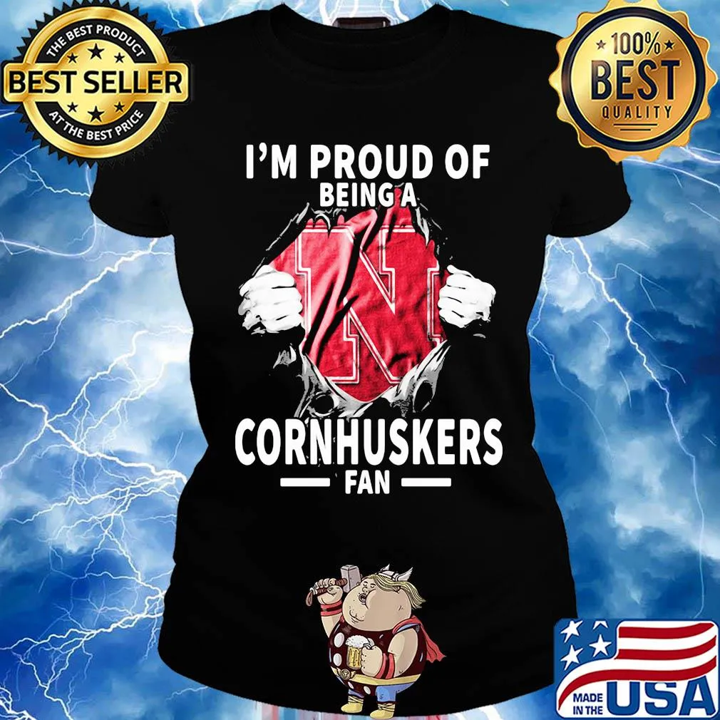 Blood insides I'm proud of being a nebraska cornhuskers fan s Ladies tee