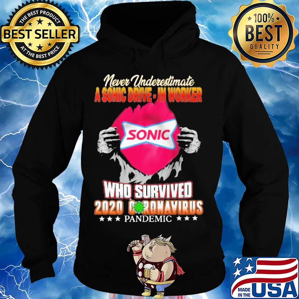 Blood insides never underestimate a sonic worker who survived 2020 coronavirus pandemic s Hoodie