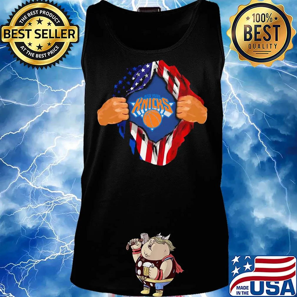 Blood insides new york knicks basketball american flag independence day s Tank top