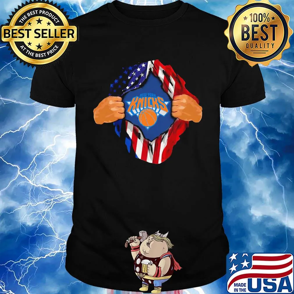 Blood insides new york knicks basketball american flag independence day shirt