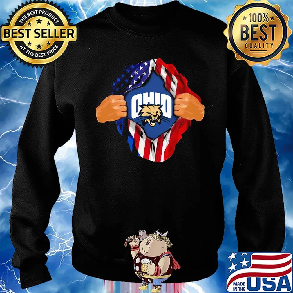 Blood insides ohio bobcats american flag independence day s Sweater
