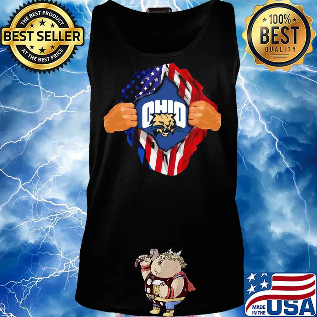Blood insides ohio bobcats american flag independence day s Tank top