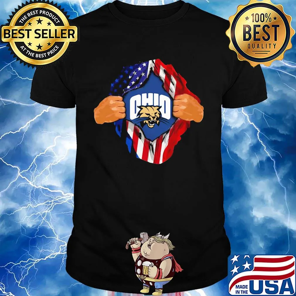 Blood insides ohio bobcats american flag independence day shirt