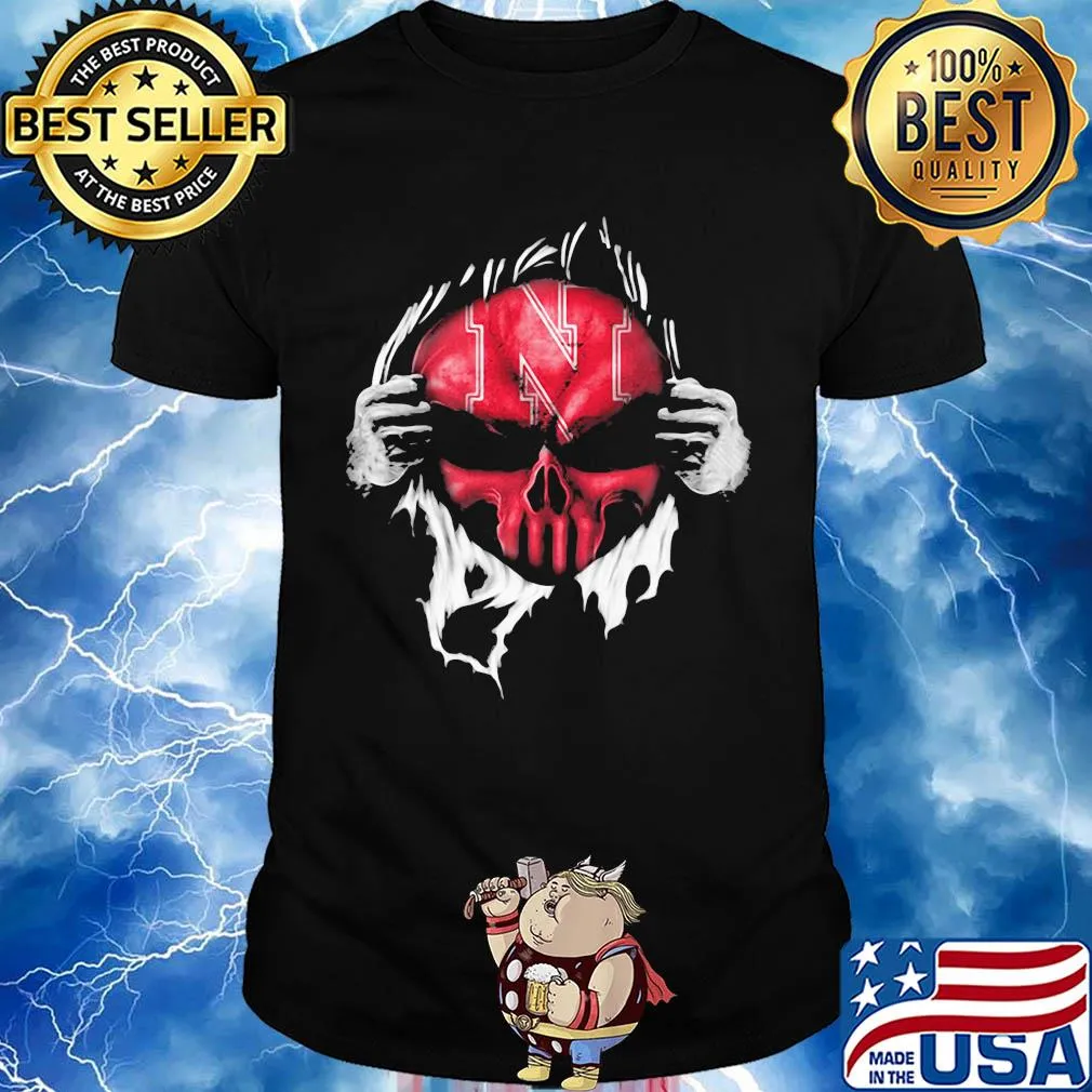 Blood insides skull nebraska cornhuskers shirt