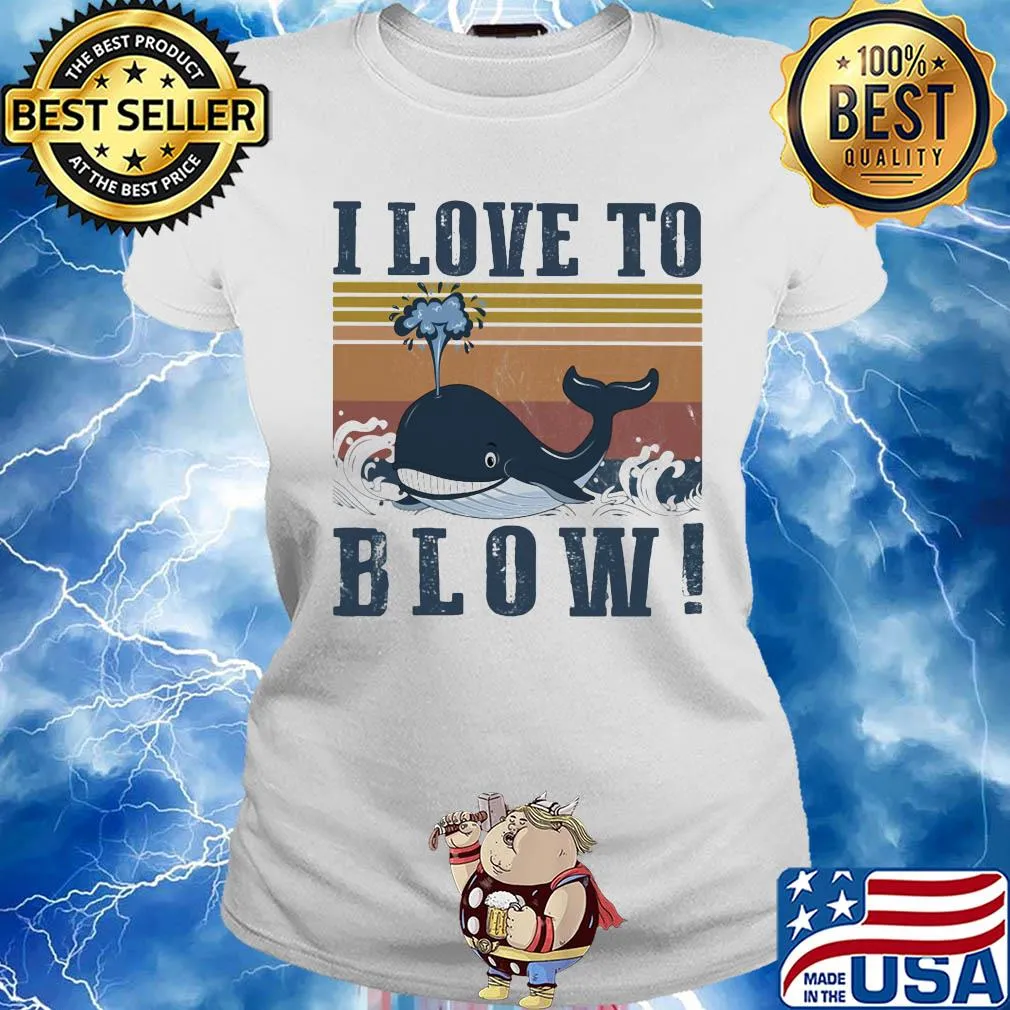 Blue whale I love to blow vintage s Ladies tee