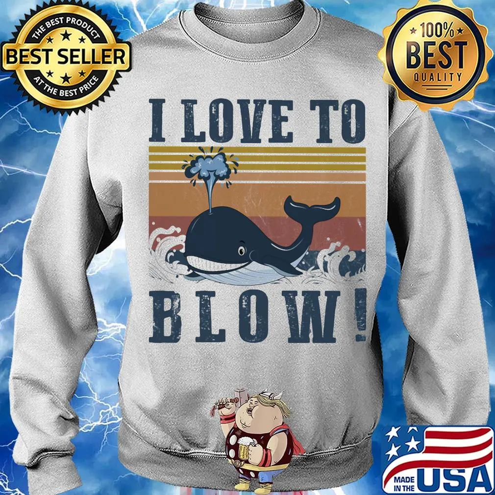 Blue whale I love to blow vintage s Sweater
