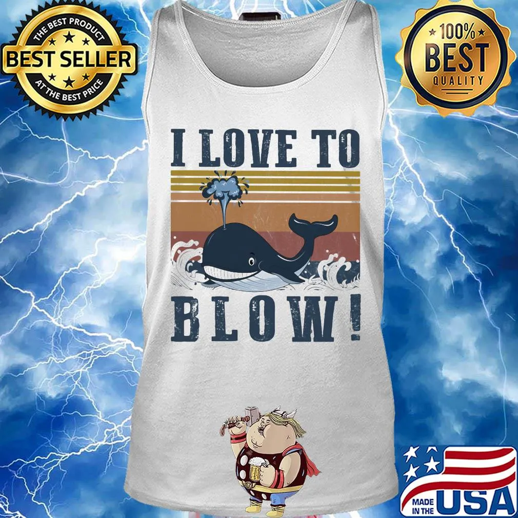 Blue whale I love to blow vintage s Tank top