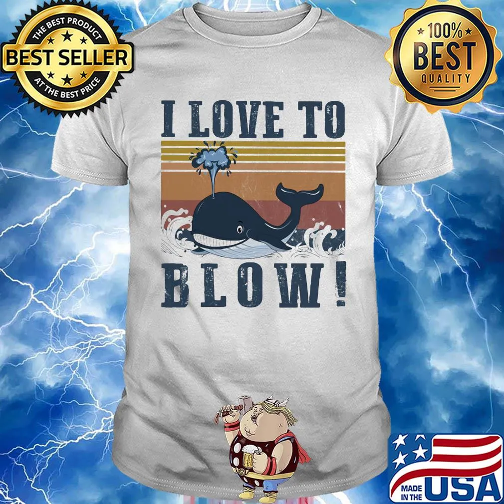 Blue whale I love to blow vintage shirt