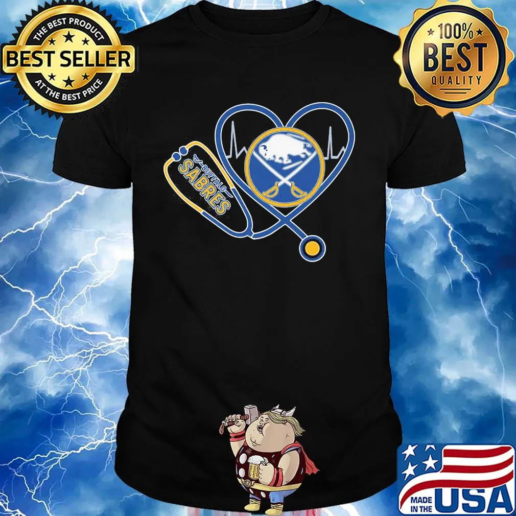 Buffalo sabres hockey stethoscope heart shirt