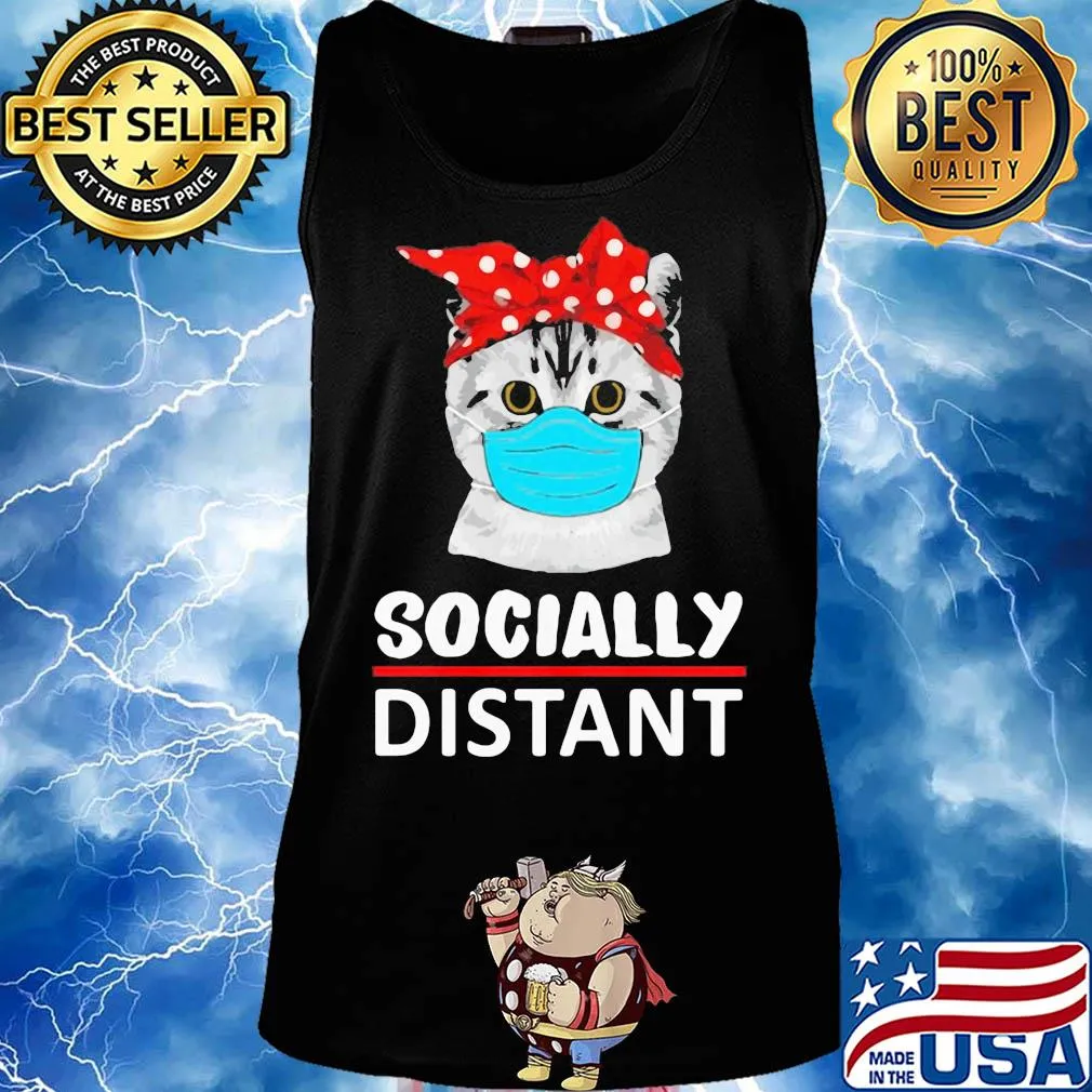 Cat mask social distant s Tank top