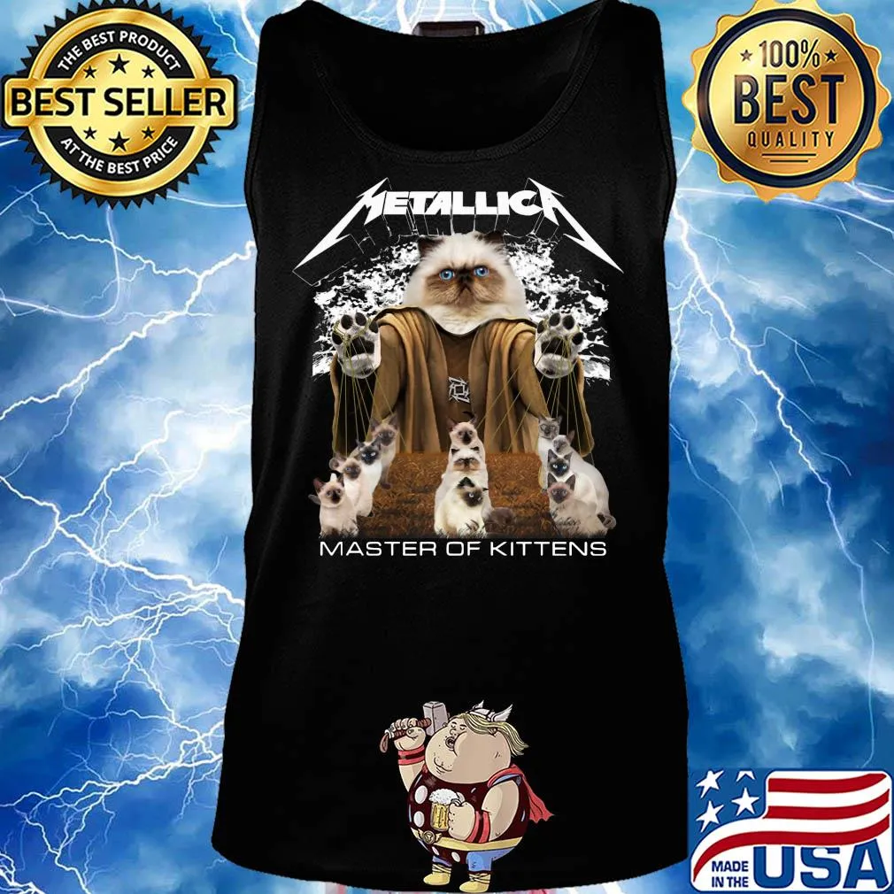 Cat siamese blue metallica master of kittens s Tank top