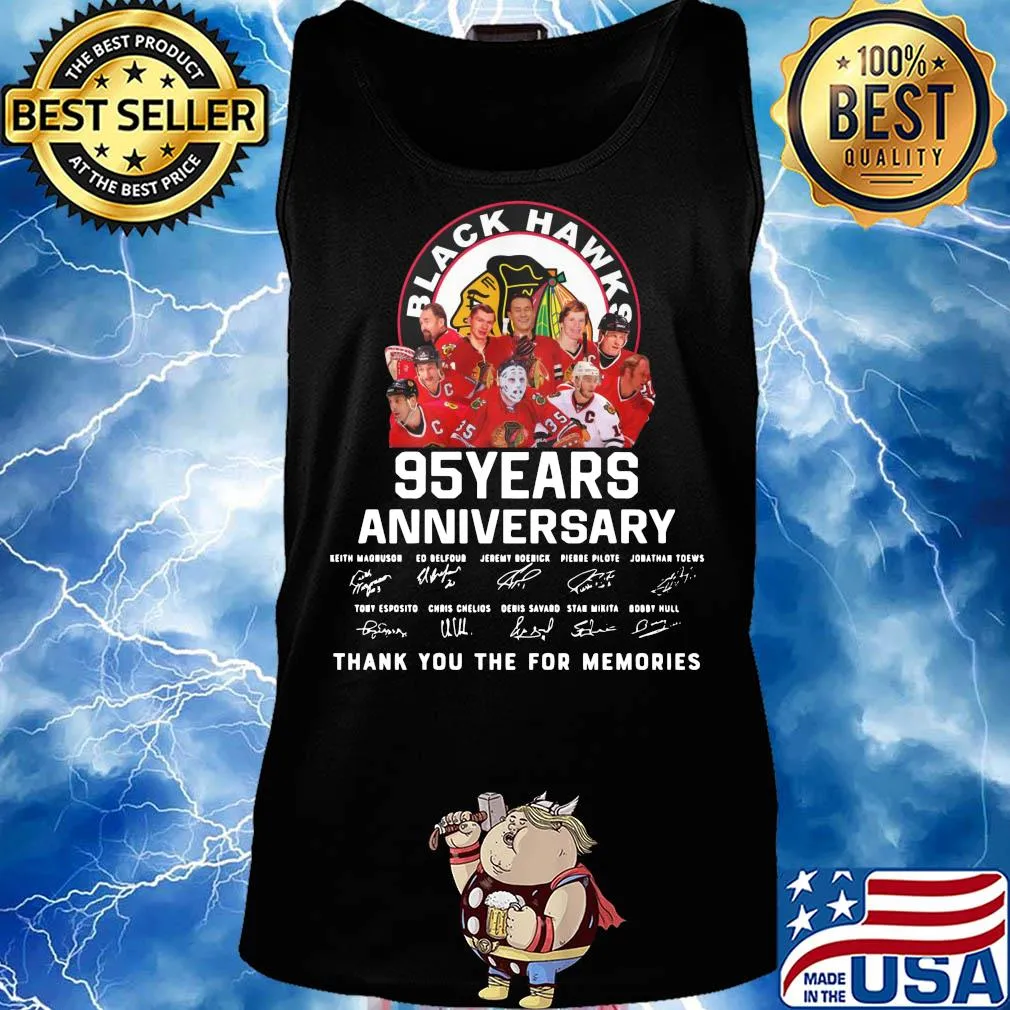 Chicago blackhawks 95 years anniversary thank you for the memories signatures s Tank top