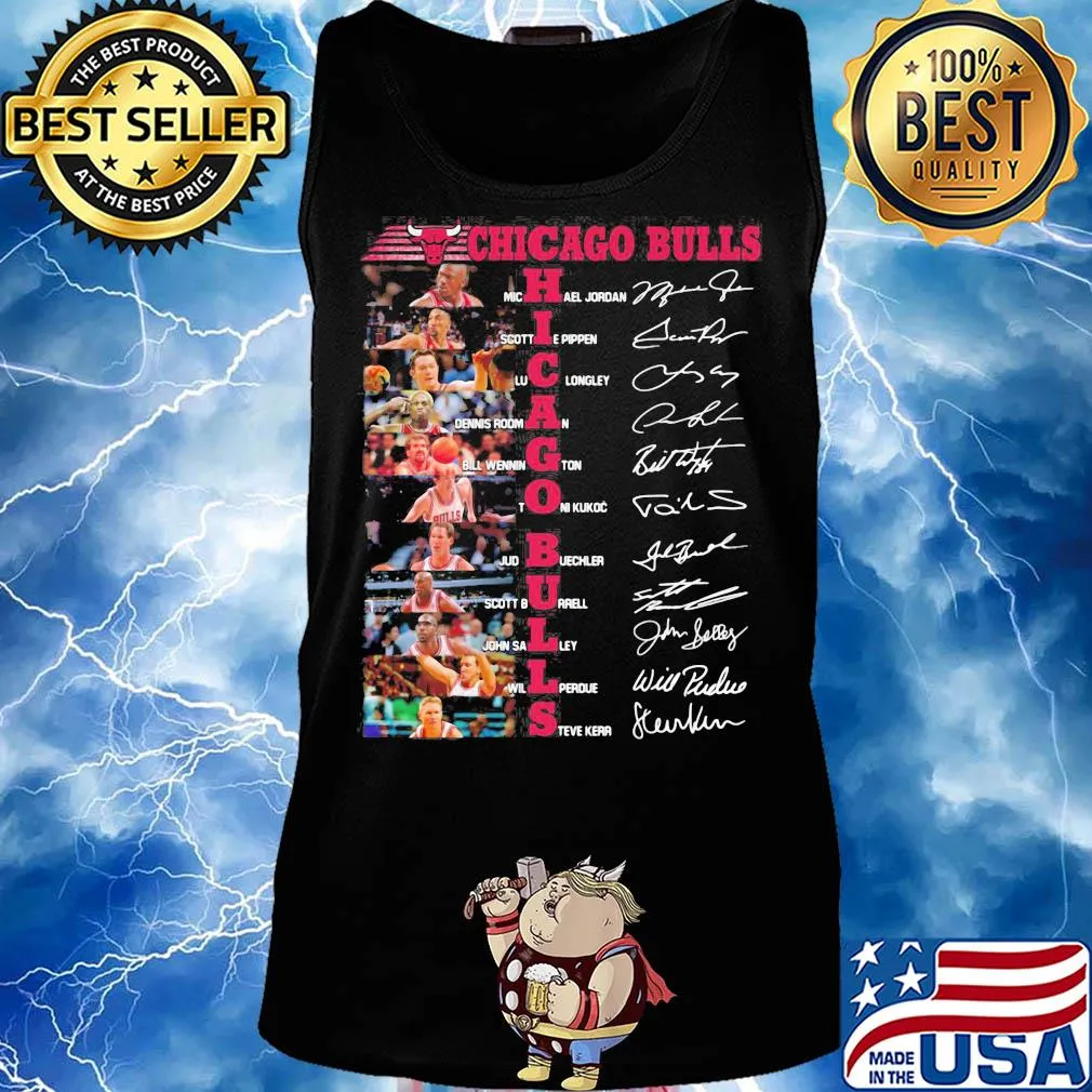 Chicago bulls team basketball players signatures s Tank top