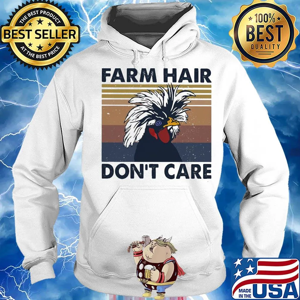 Chicken farm hair don't care vintage s Hoodie