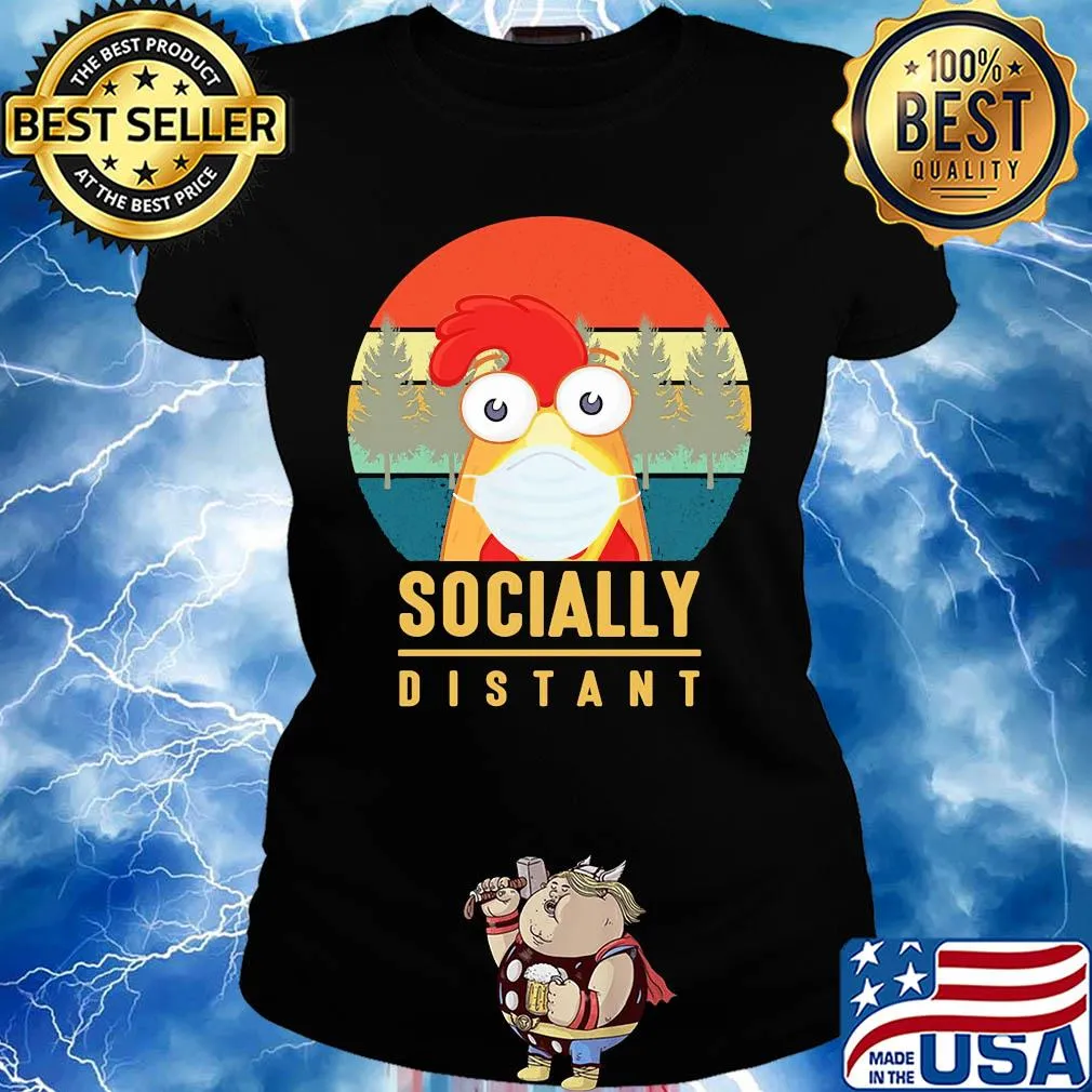 Chicken mask socially distant covid-19 vintage s Ladies tee