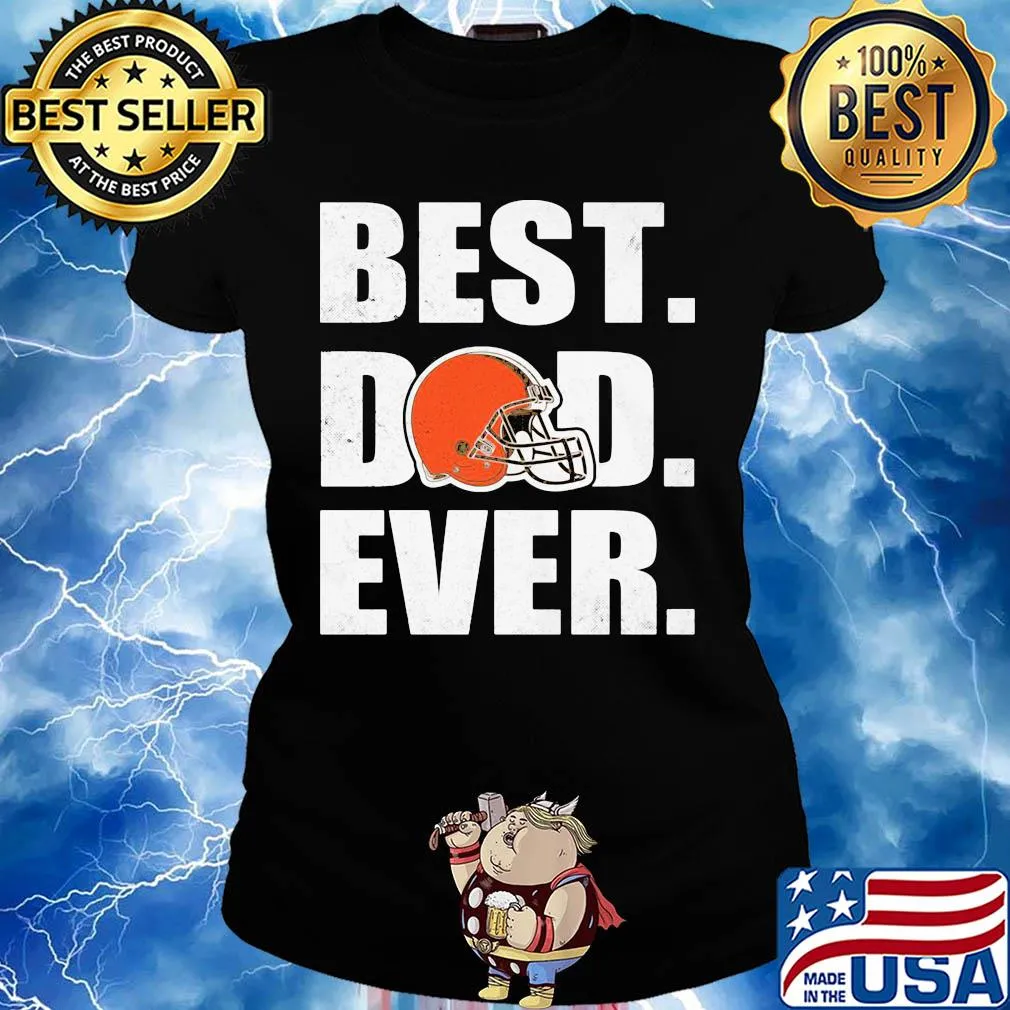 Cleveland browns logo best dad ever happy father's day s Ladies tee