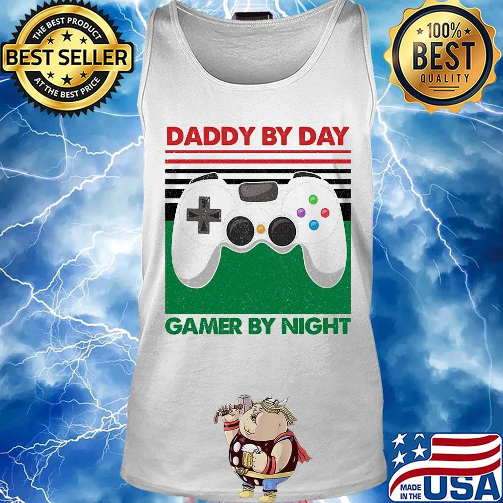 Daddy by day gamer by night game vintage s Tank top