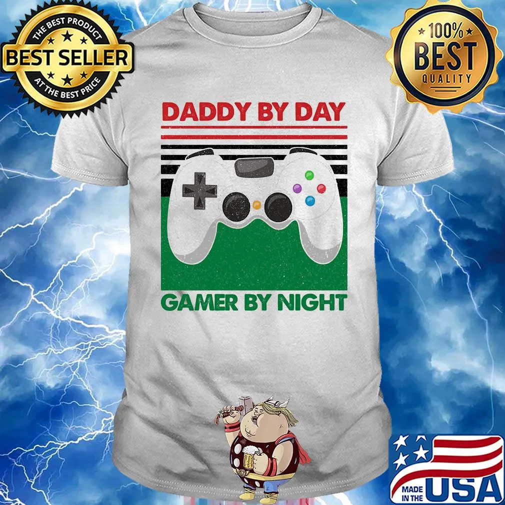 Daddy by day gamer by night game vintage shirt