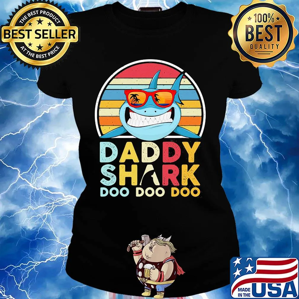 Daddy shark doo doo doo vintage s Ladies tee