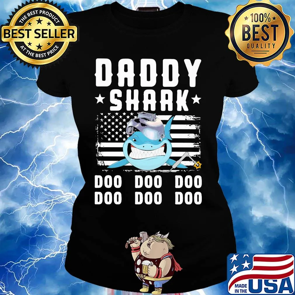 Daddy shark doo doo doo welder american flag veteran independence day s Ladies tee
