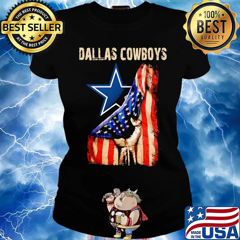 Dallas cowboys american flag independence day s Ladies tee
