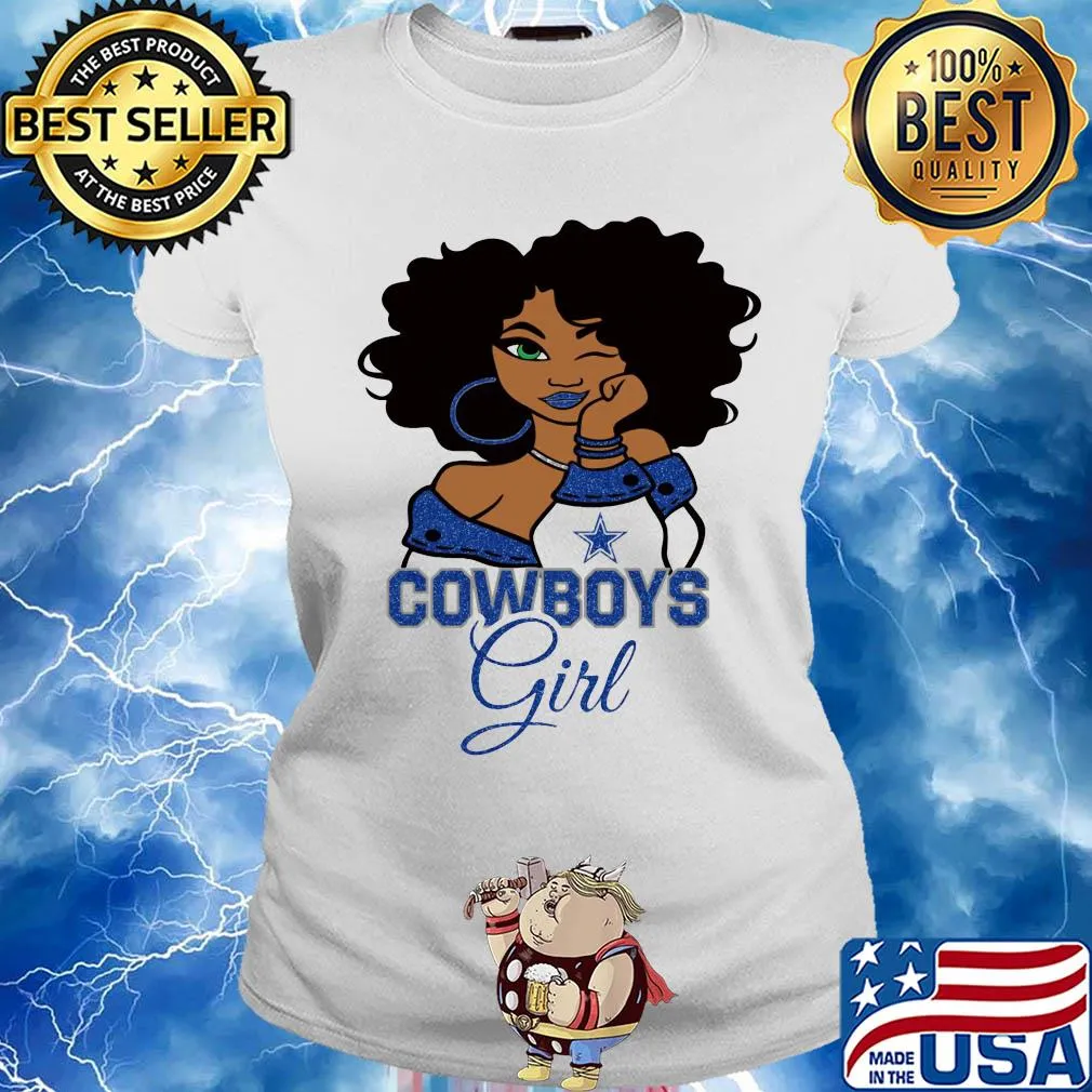 Dallas Cowboys football black girl s Ladies tee