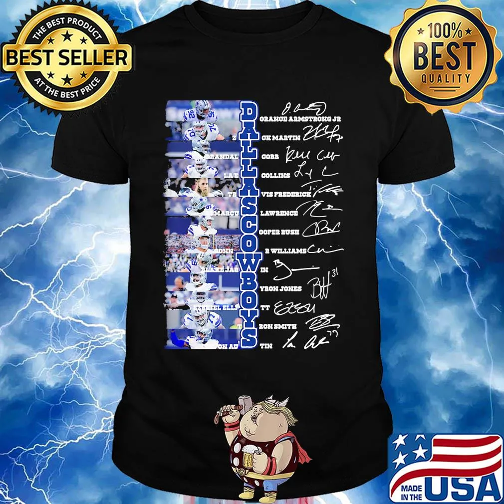 Dallas cowboys football team player signatures shirt