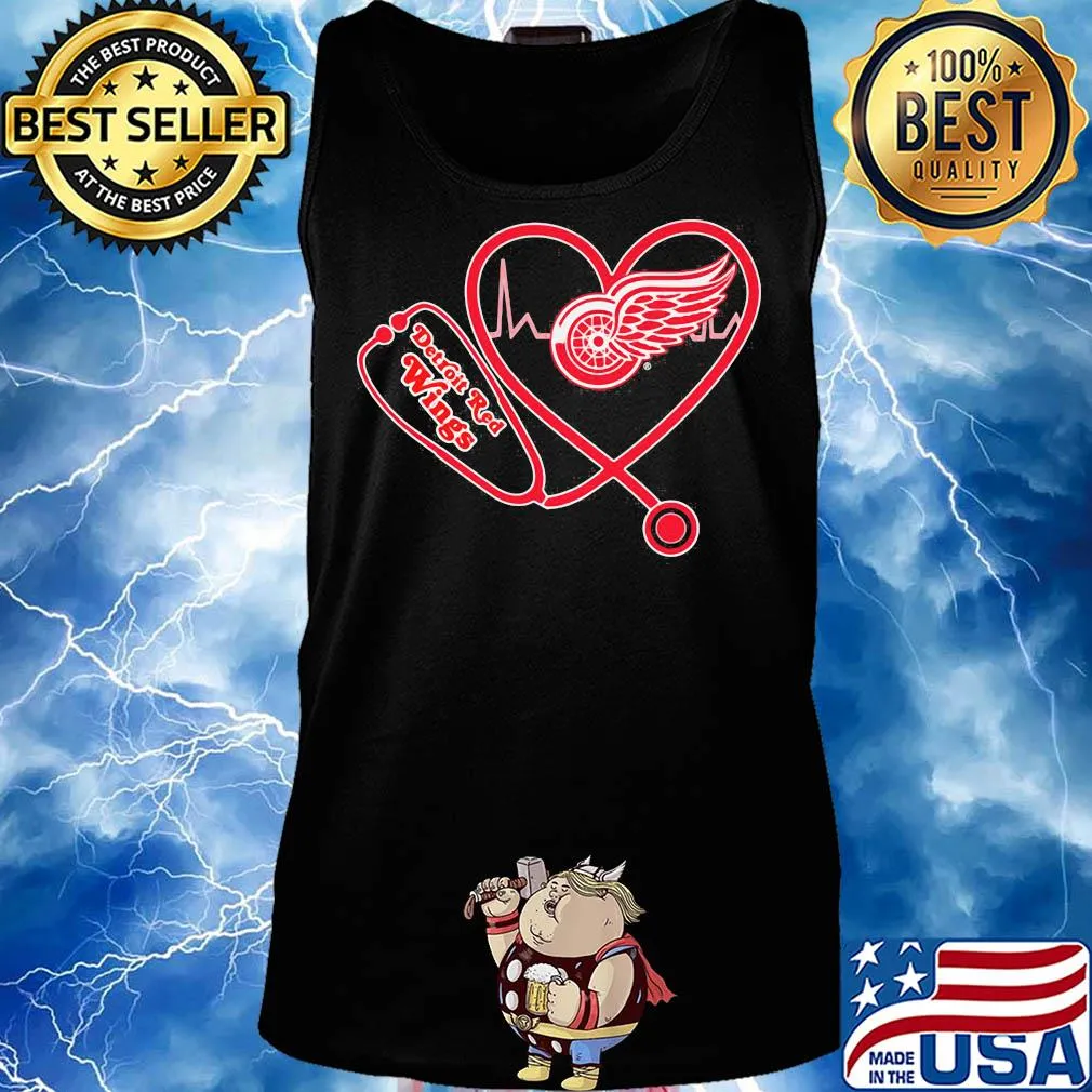 Detroit red wings hockey stethoscope heart s Tank top