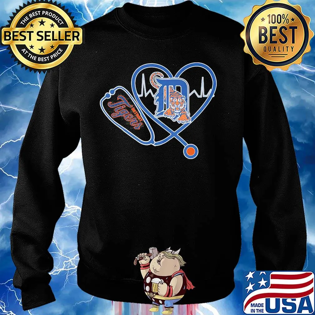 Detroit tigers baseball stethoscope heart s Sweater