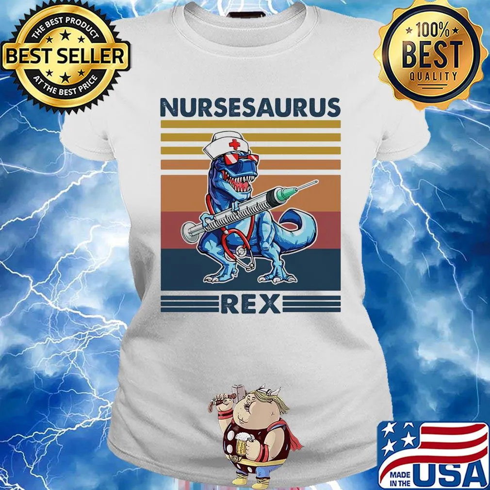Dinosaur nurse nursesaurus rex vintage s Ladies tee